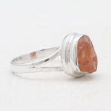 Raw Fanta Garnet Silver Rings