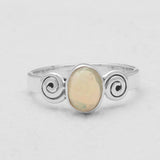 Natural Ethiopian Opal Silver Rings