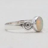 Natural Ethiopian Opal Silver Rings