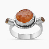 925 Sterling Silver Fanta Garnet Rings