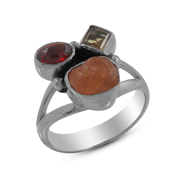 Natural Multistone Sterling Silver Rings