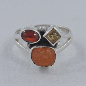 Natural Multistone Sterling Silver Rings