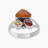 925 Sterling Silver Fanta Garnet Rings