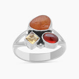 925 Sterling Silver Fanta Garnet Rings