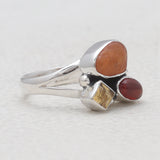 925 Sterling Silver Fanta Garnet Rings