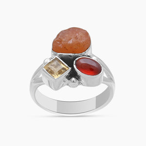 925 Sterling Silver Fanta Garnet Rings