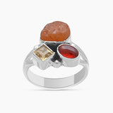 925 Sterling Silver Fanta Garnet Rings
