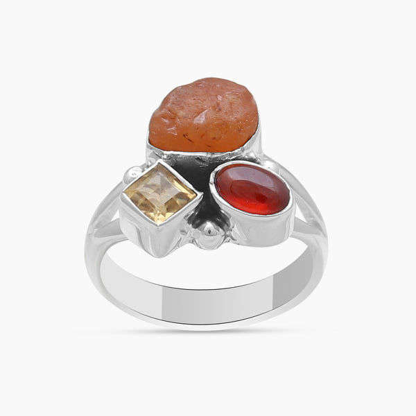 925 Sterling Silver Fanta Garnet Rings