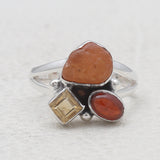 925 Sterling Silver Fanta Garnet Rings