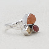 925 Sterling Silver Fanta Garnet Rings