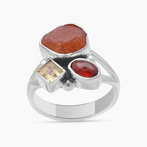925 Sterling Silver Fanta Garnet Rings