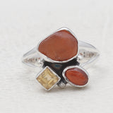 925 Sterling Silver Fanta Garnet Rings