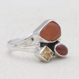 925 Sterling Silver Fanta Garnet Rings