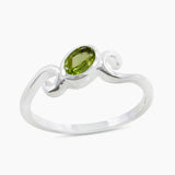 Peridot Birthstone Silver Rings