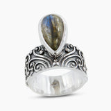 Dendritic Opal Silver Rings