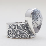 Dendritic Opal Silver Rings