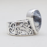 Dendritic Opal Silver Rings