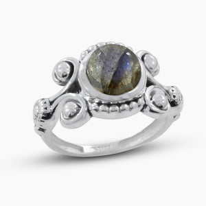 Natural Labradorite Silver Rings