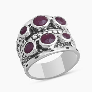 925 Sterling Silver Ruby Rings