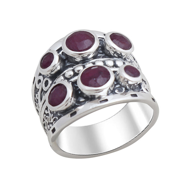 925 Sterling Silver Ruby Rings