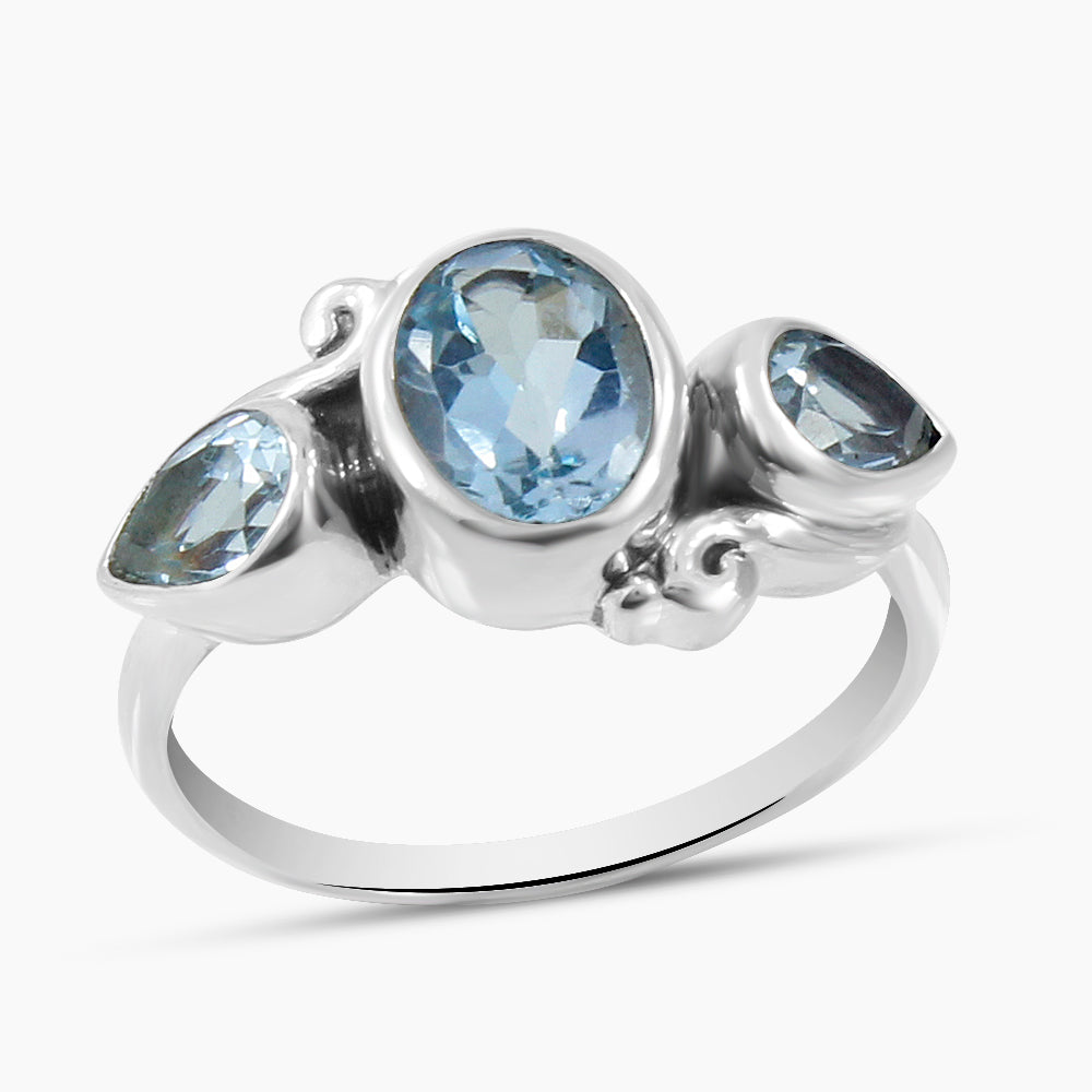 Blue Topaz Sterling Silver Rings