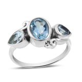 Blue Topaz Sterling Silver Ring