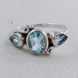 Blue Topaz Sterling Silver Ring