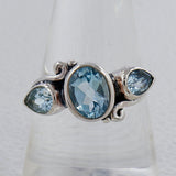 Blue Topaz Sterling Silver Ring