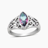 Natural Blue Topaz Silver Rings