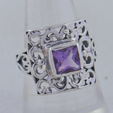 Amethyst Gemstone Silver Ring