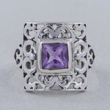 Amethyst Gemstone Silver Ring