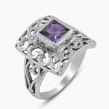 Amethyst Gemstone Silver Rings