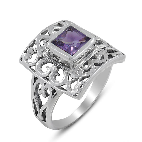 Amethyst Gemstone Silver Rings