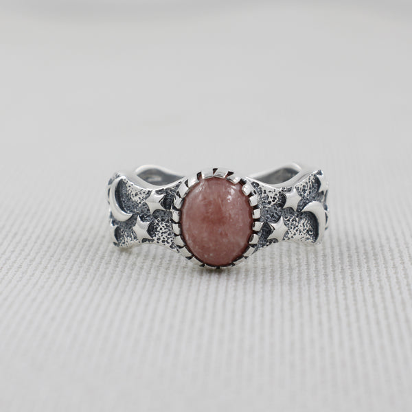 925 Sterling Silver Rhodochrosite Rings