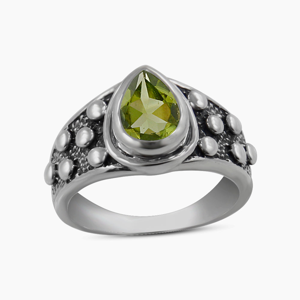925 Silver Natural Peridot Rings