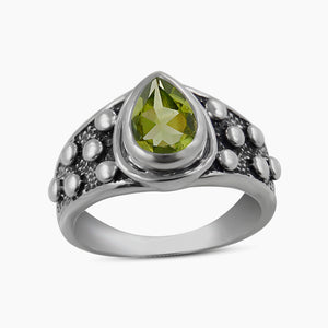 925 Silver Natural Peridot Rings