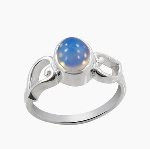 Rainbow Moonstone Silver Rings