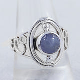 Tanzanite Cabochon Gemstone Designer Silver Ring