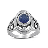 Tanzanite Cabochon Gemstone Designer Silver Ring