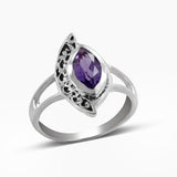 Natural Green Amethyst Silver Rings