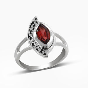 Natural Green Amethyst Silver Rings