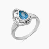 Natural Garnet Silver Rings
