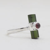 Green Tourmaline Silver Rings