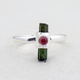 Tourmaline Pencil Silver Ring