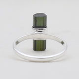 Green Tourmaline Silver Rings