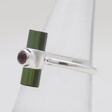 Green Tourmaline Silver Rings