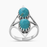 Mexican Turquoise Silver Rings