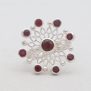 925 Sterling Silver Garnet Rings