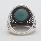 925 Sterling Silver Larimar Mens Rings