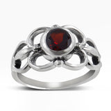 Natural Rainbow Moonstone Silver Rings